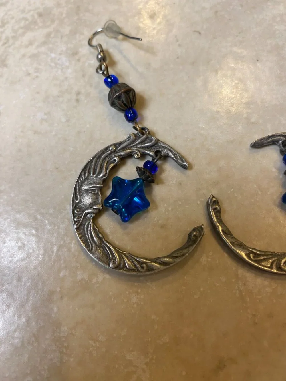 Handmade Moon & stars earrings. - Picture 2 of 4